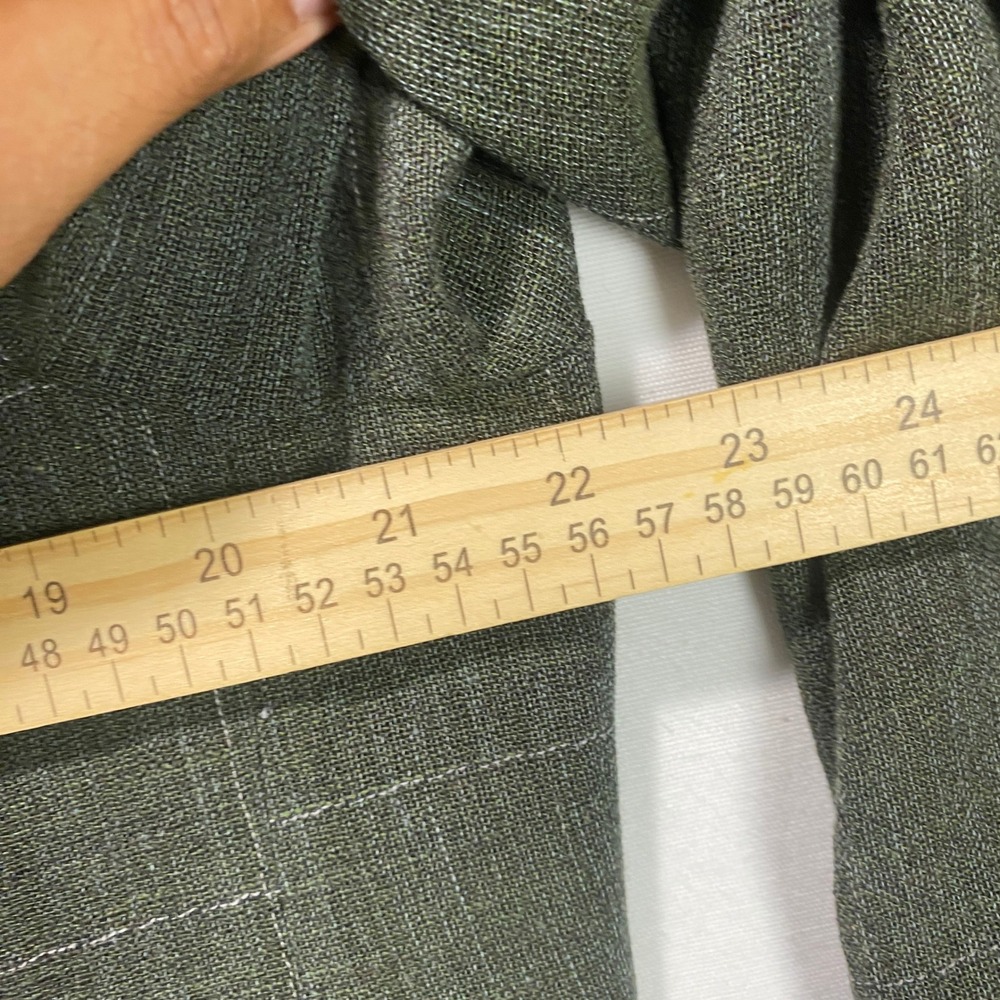 Hugo Boss Mars US Olive Green Windowpane Wool Linen Blazer Sport Coat 42S Mens - Picture 9 of 13